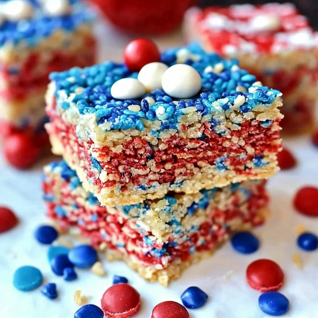 Red, White and Blue Crispy Rice Treats